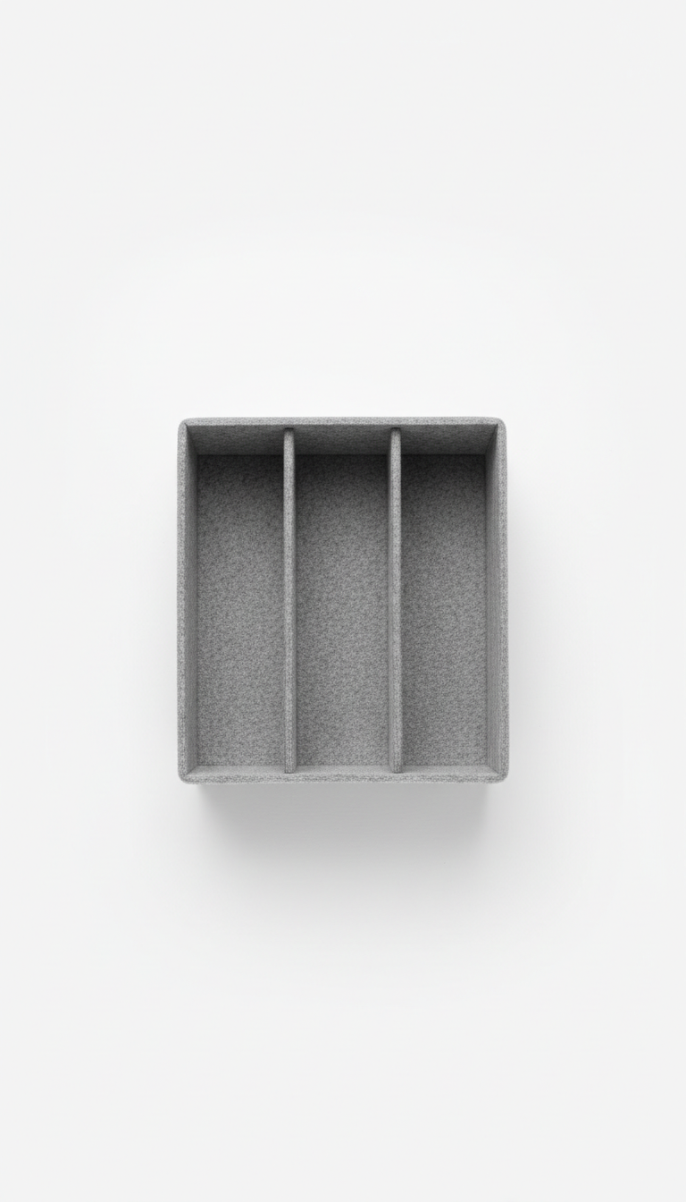 Felt desk organizer tray in mist gray