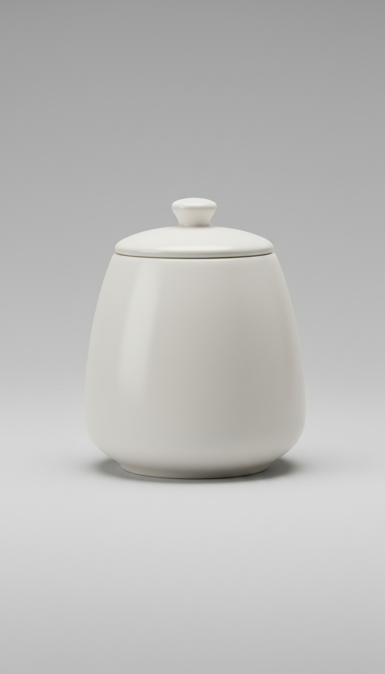 Ceramic kitchen canister in cloud white