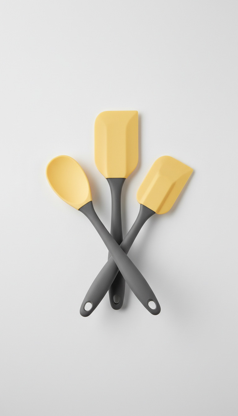 Silicone spatula set in sunbeam yellow