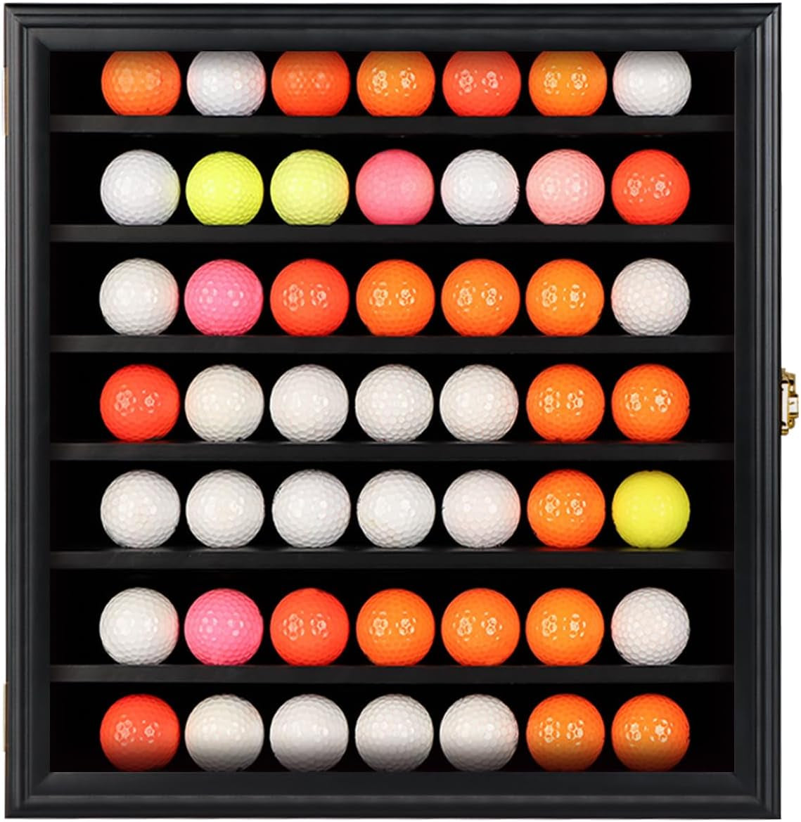 Golf Ball Display Case Lockable - Golf Ball Holder Gift for Golf Enthusiasts - Golf Ball Display Rack Cabinet for Wall Mount with 98% UV Protection Acrylic Glass Door