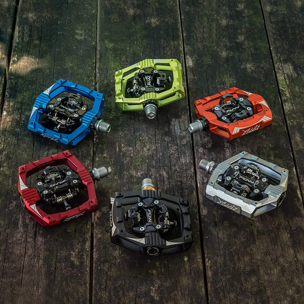 Ripper Mountain Bike Clipless Pedal Set, Rocker Clip Mechanism, SPD Compatible, 9/16-Inch Crmo Axle
